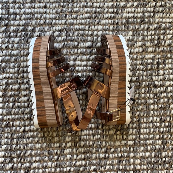 Zara Shoes - Zara Trafaluc Platform Metallic Sandals